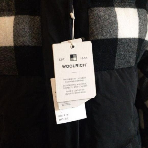 WOOLRICH Buffalo Check Puffer Down Coat - Small - NWT - Picture 8 of 9
